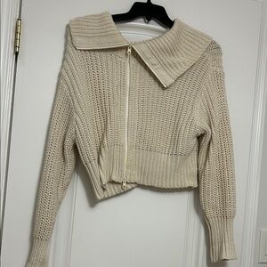 Aerie Cream Cowl Neck Sweater